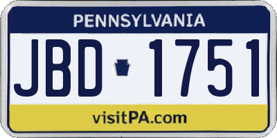 PA license plate JBD1751