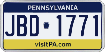 PA license plate JBD1771