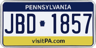 PA license plate JBD1857