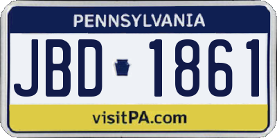 PA license plate JBD1861