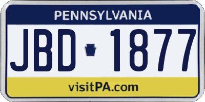 PA license plate JBD1877
