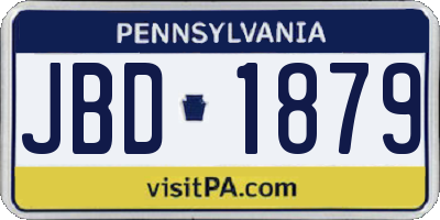 PA license plate JBD1879