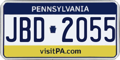 PA license plate JBD2055