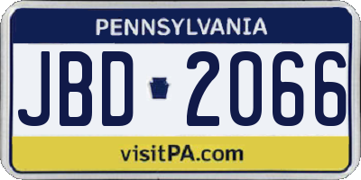 PA license plate JBD2066