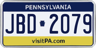 PA license plate JBD2079
