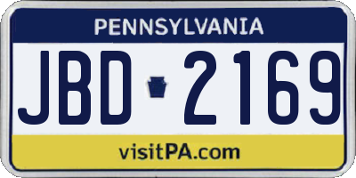 PA license plate JBD2169