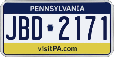 PA license plate JBD2171