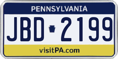 PA license plate JBD2199