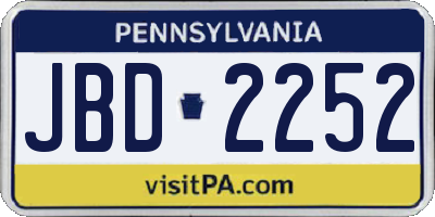 PA license plate JBD2252