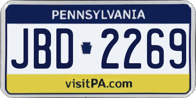 PA license plate JBD2269