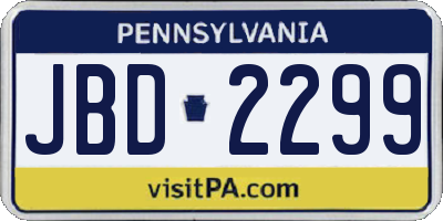 PA license plate JBD2299