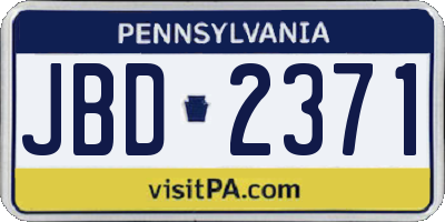PA license plate JBD2371