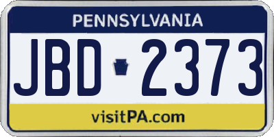 PA license plate JBD2373