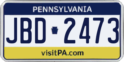 PA license plate JBD2473