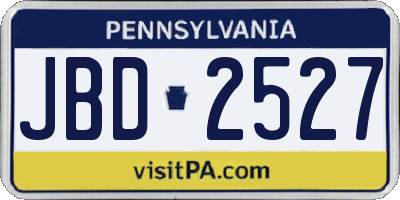 PA license plate JBD2527