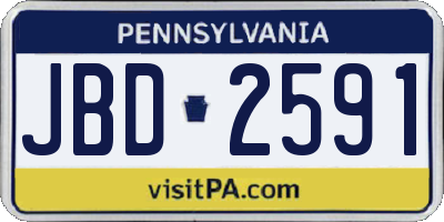 PA license plate JBD2591