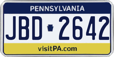 PA license plate JBD2642
