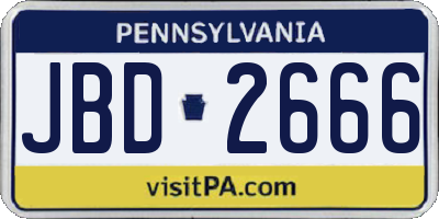 PA license plate JBD2666