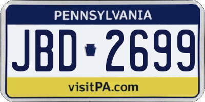 PA license plate JBD2699