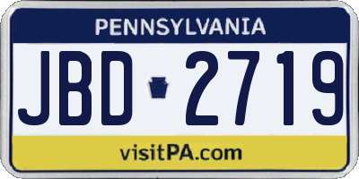 PA license plate JBD2719