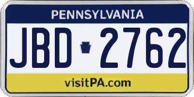 PA license plate JBD2762