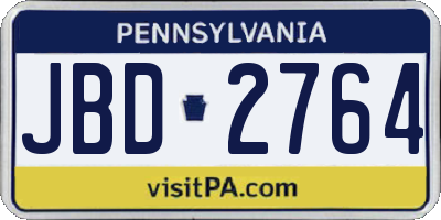 PA license plate JBD2764
