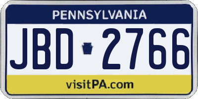 PA license plate JBD2766