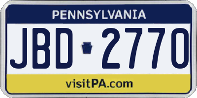 PA license plate JBD2770