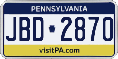 PA license plate JBD2870