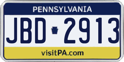 PA license plate JBD2913