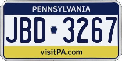 PA license plate JBD3267