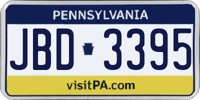 PA license plate JBD3395