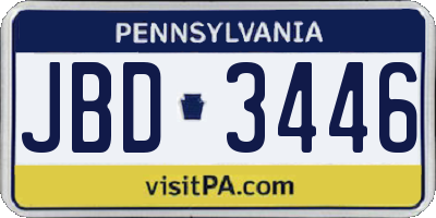 PA license plate JBD3446