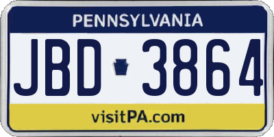 PA license plate JBD3864