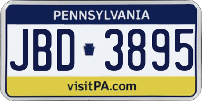 PA license plate JBD3895