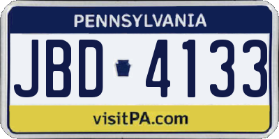 PA license plate JBD4133