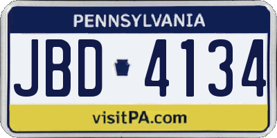 PA license plate JBD4134