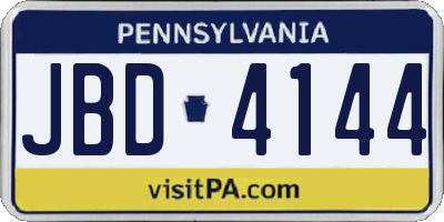 PA license plate JBD4144