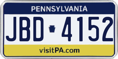 PA license plate JBD4152