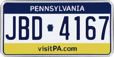 PA license plate JBD4167