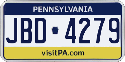PA license plate JBD4279