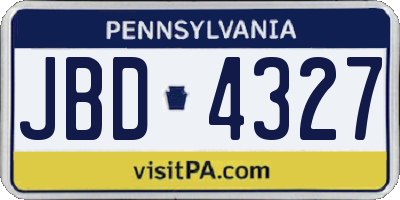 PA license plate JBD4327