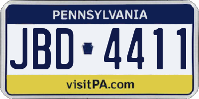PA license plate JBD4411