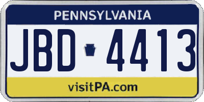 PA license plate JBD4413