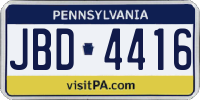 PA license plate JBD4416