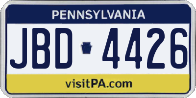 PA license plate JBD4426