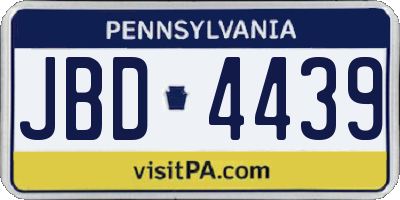 PA license plate JBD4439