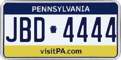 PA license plate JBD4444