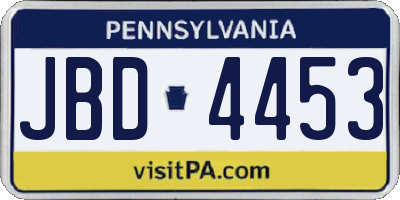 PA license plate JBD4453