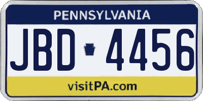 PA license plate JBD4456